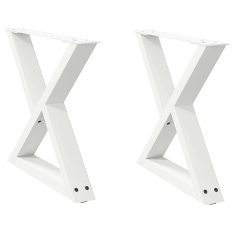 Vidaxl salontafelpoten 2 st 60x(42-43,3) cm staal wit