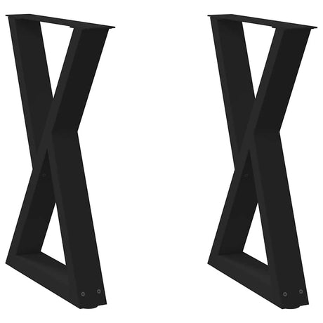 Vidaxl eettafelpoten 2 st 50x(72-73,3) cm staal zwart