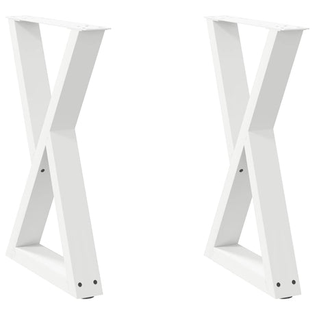 Vidaxl eettafelpoten 2 st 60x(72-73,3) cm staal wit