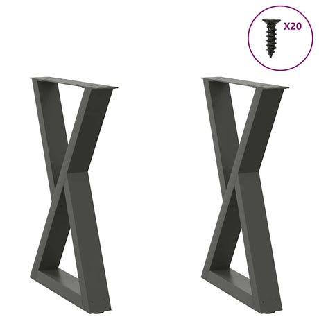 Vidaxl eettafelpoten 2 st 60x(72-73,3) cm staal antraciet