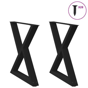 Vidaxl eettafelpoten 2 st 70x(72-73,3) cm staal zwart