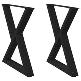 Vidaxl eettafelpoten 2 st 70x(72-73,3) cm staal zwart