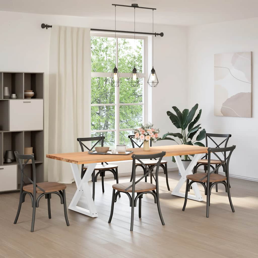 Vidaxl eettafelpoten 2 st 70x(72-73,3) cm staal wit