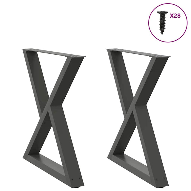 Vidaxl eettafelpoten 2 st 70x(72-73,3) cm staal antraciet