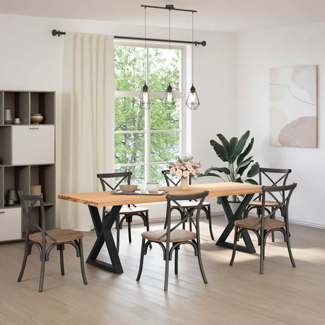 Vidaxl eettafelpoten 2 st 80x(72-73,3) cm staal zwart