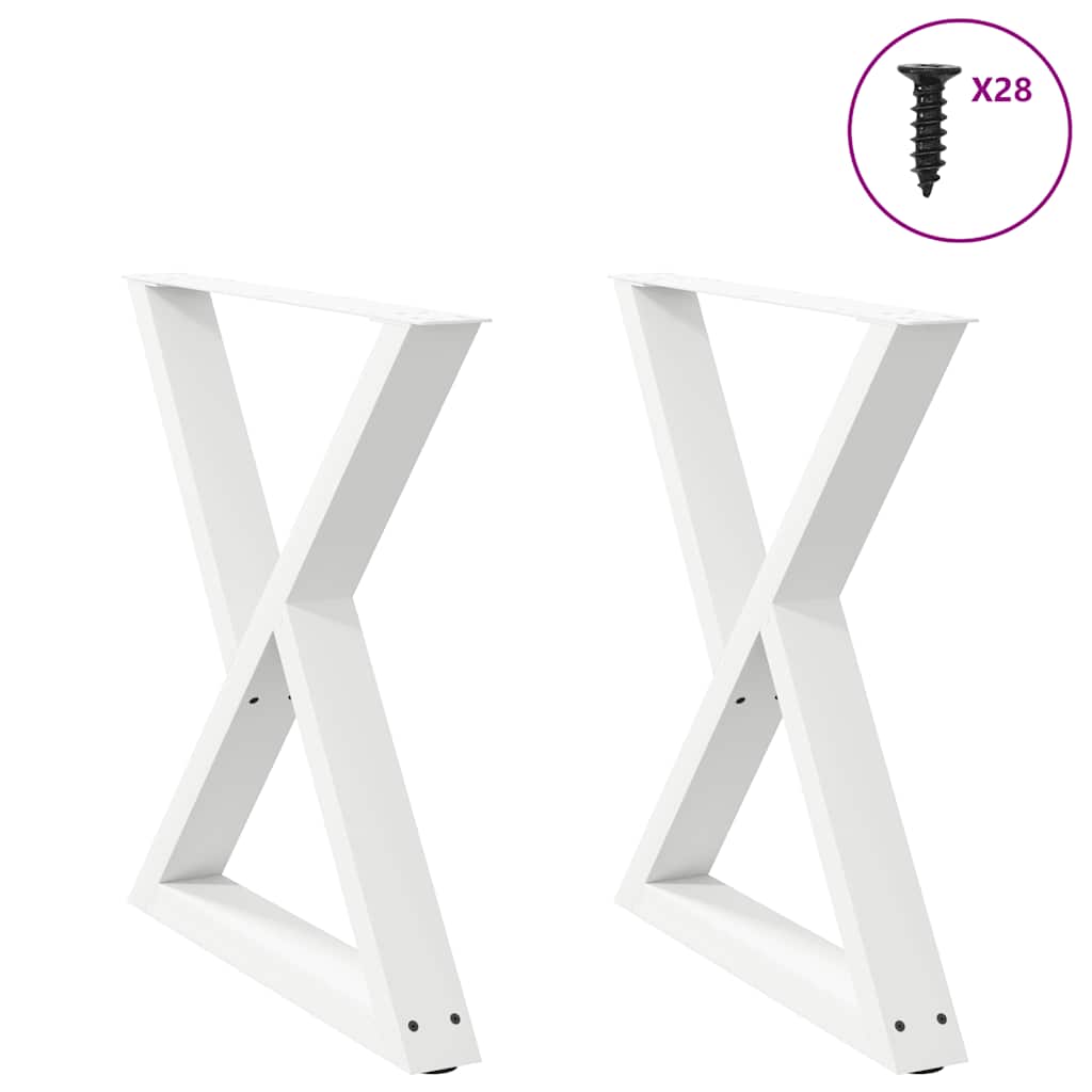 Vidaxl eettafelpoten 2 st 80x(72-73,3) cm staal wit