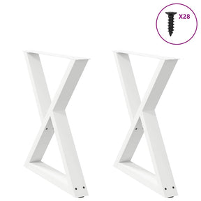 Vidaxl eettafelpoten 2 st 80x(72-73,3) cm staal wit