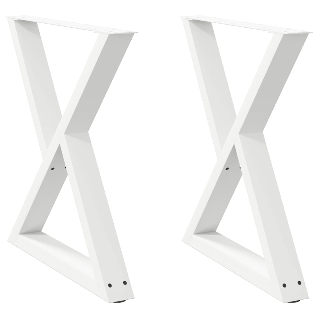 Vidaxl eettafelpoten 2 st 80x(72-73,3) cm staal wit