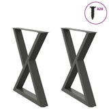 Vidaxl eettafelpoten 2 st 80x(72-73,3) cm staal antraciet