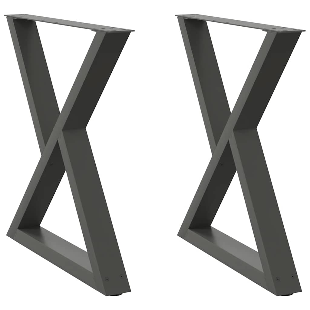 Vidaxl eettafelpoten 2 st 80x(72-73,3) cm staal antraciet