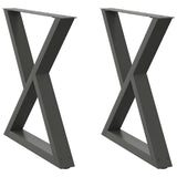 Vidaxl eettafelpoten 2 st 80x(72-73,3) cm staal antraciet