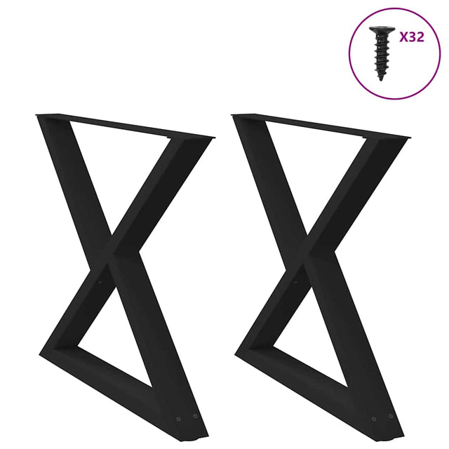 Vidaxl eettafelpoten 2 st 90x(72-73,3) cm staal zwart