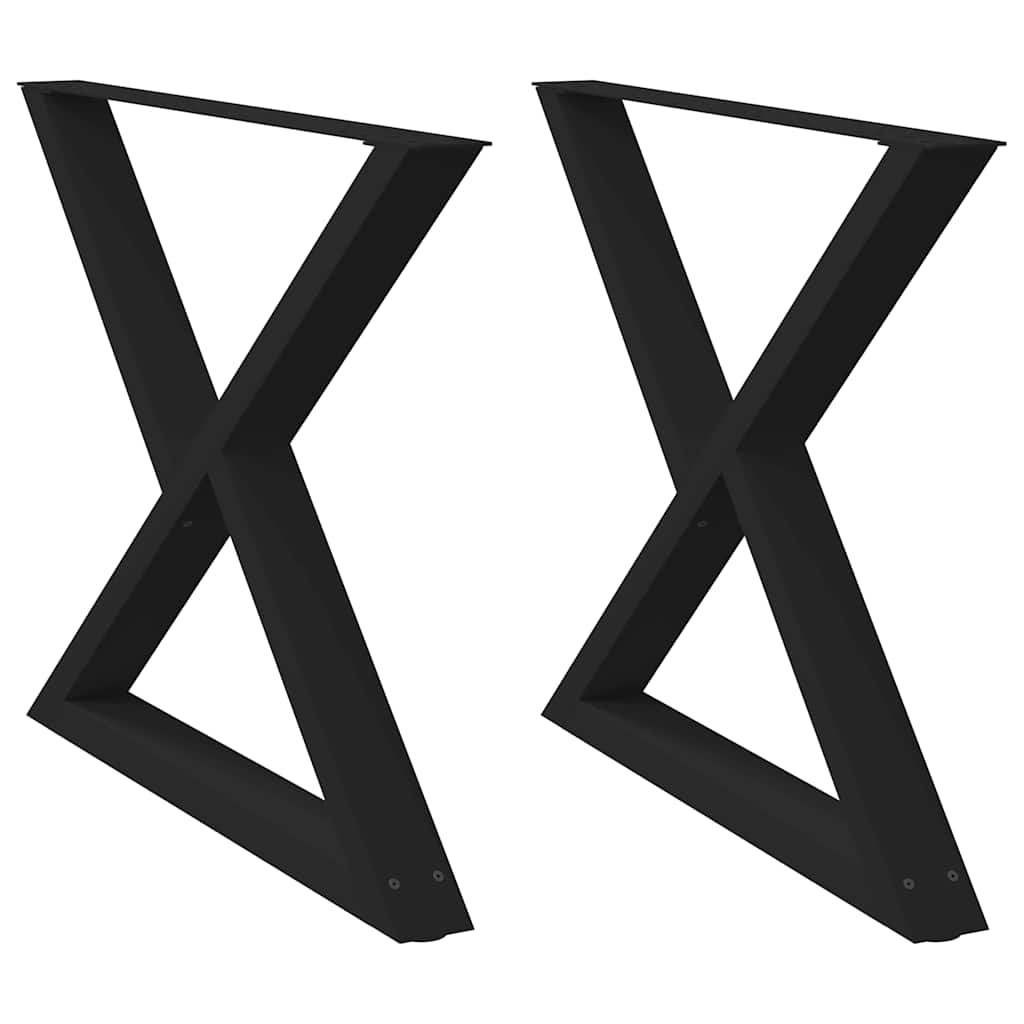 Vidaxl eettafelpoten 2 st 90x(72-73,3) cm staal zwart