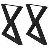 Vidaxl eettafelpoten 2 st 90x(72-73,3) cm staal zwart