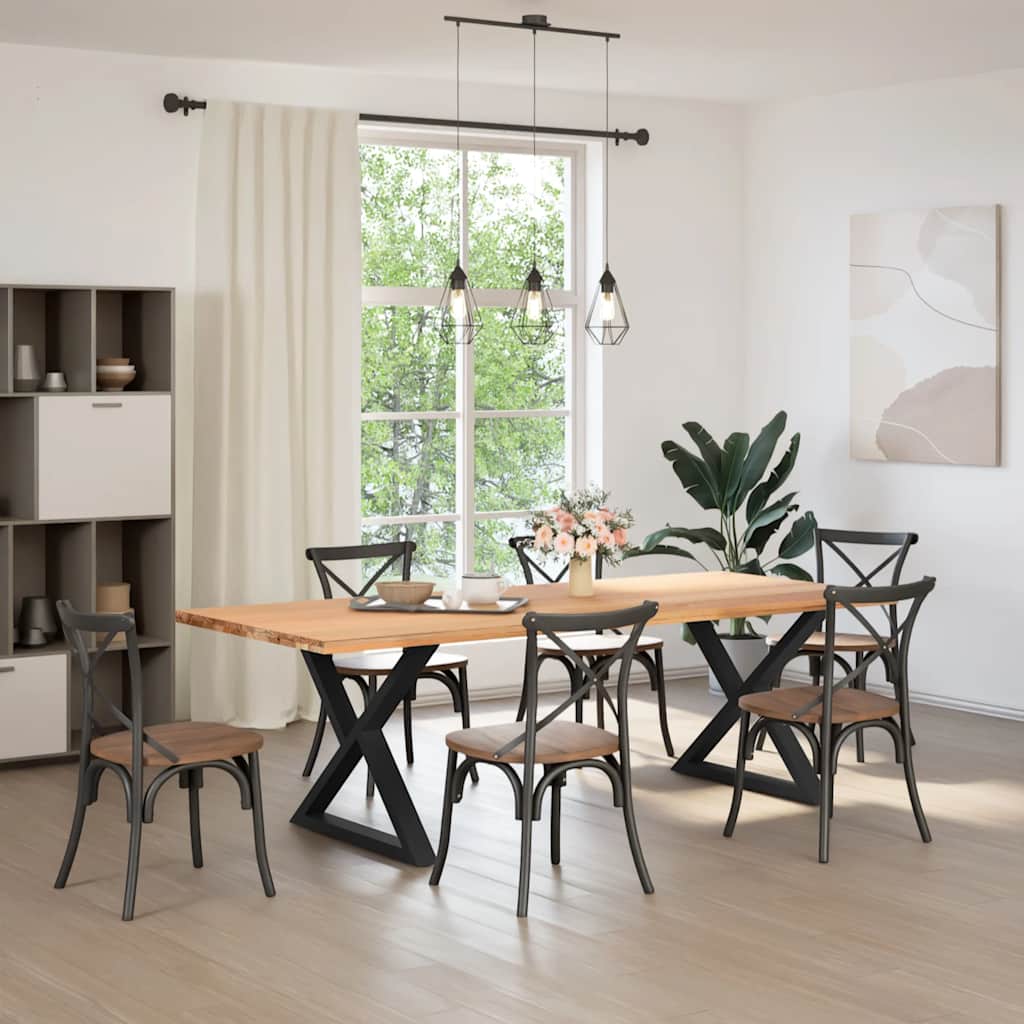 Vidaxl eettafelpoten 2 st 90x(72-73,3) cm staal zwart