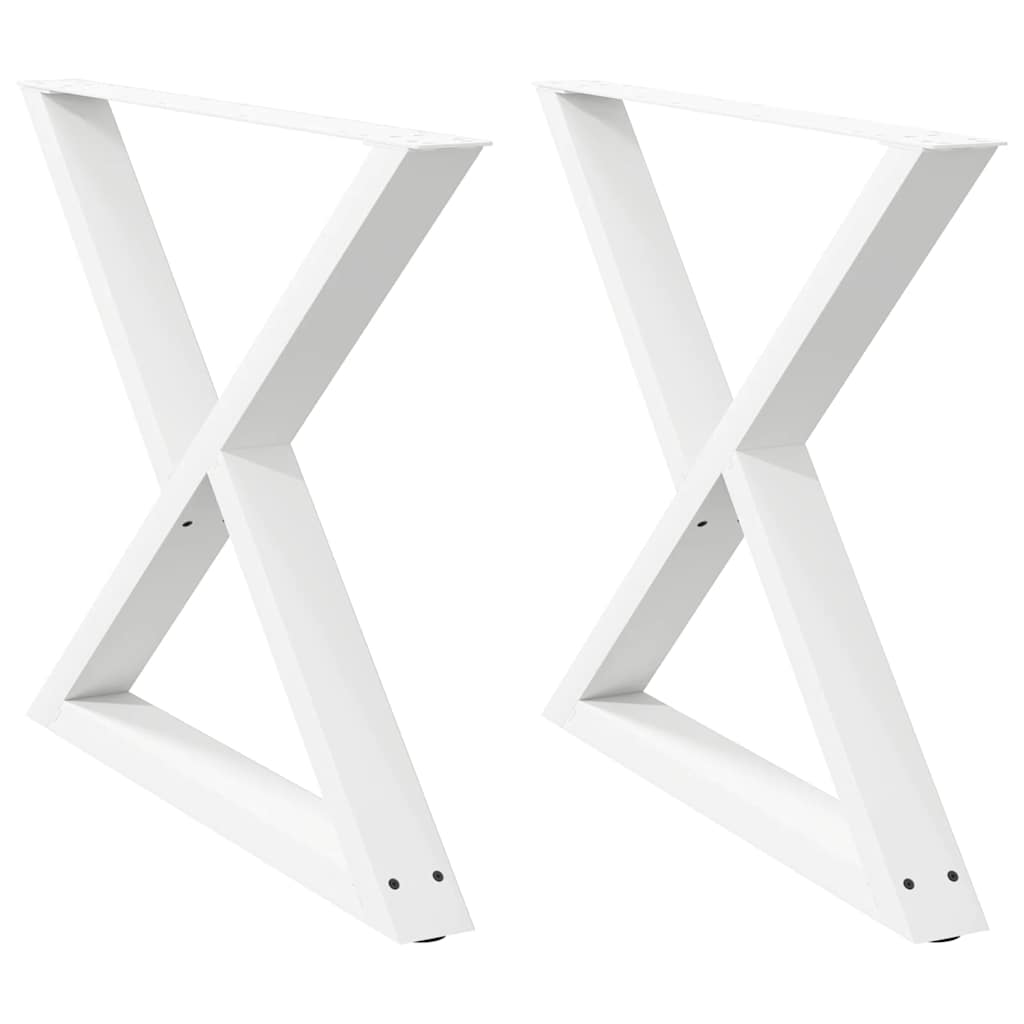 Vidaxl eettafelpoten 2 st 90x(72-73,3) cm staal wit