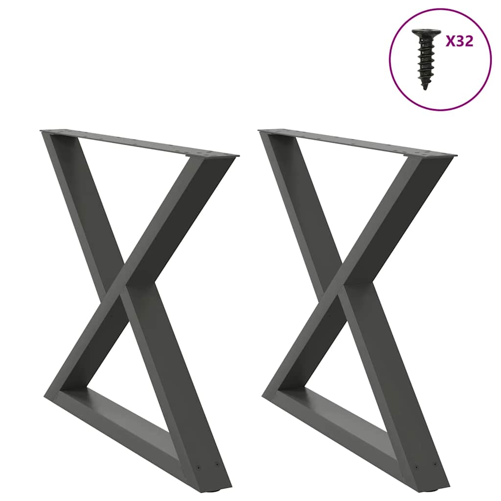 Vidaxl eettafelpoten 2 st 90x(72-73,3) cm staal antraciet