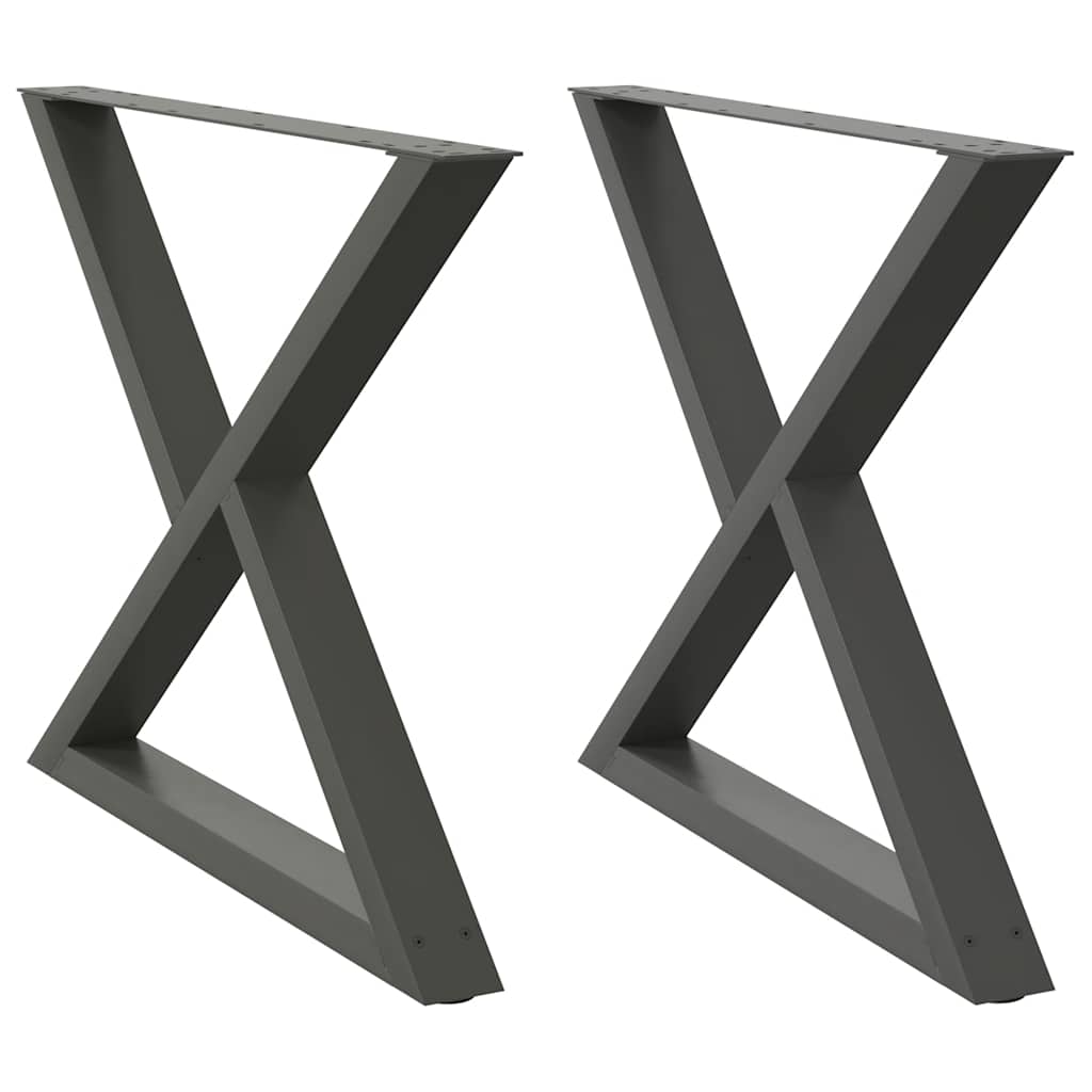 Vidaxl eettafelpoten 2 st 90x(72-73,3) cm staal antraciet