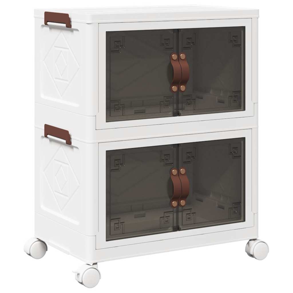 Vidaxx Aufbewahrungsbox stapelbar mit Rollen 2-lagig 28 l 48,5x29,5x59,5 cm