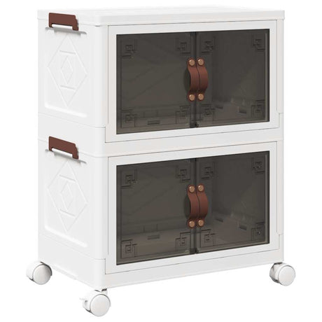 Vidaxx Aufbewahrungsbox stapelbar mit Rollen 2-lagig 28 l 48,5x29,5x59,5 cm