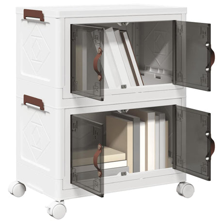 Vidaxx Aufbewahrungsbox stapelbar mit Rollen 2-lagig 28 l 48,5x29,5x59,5 cm