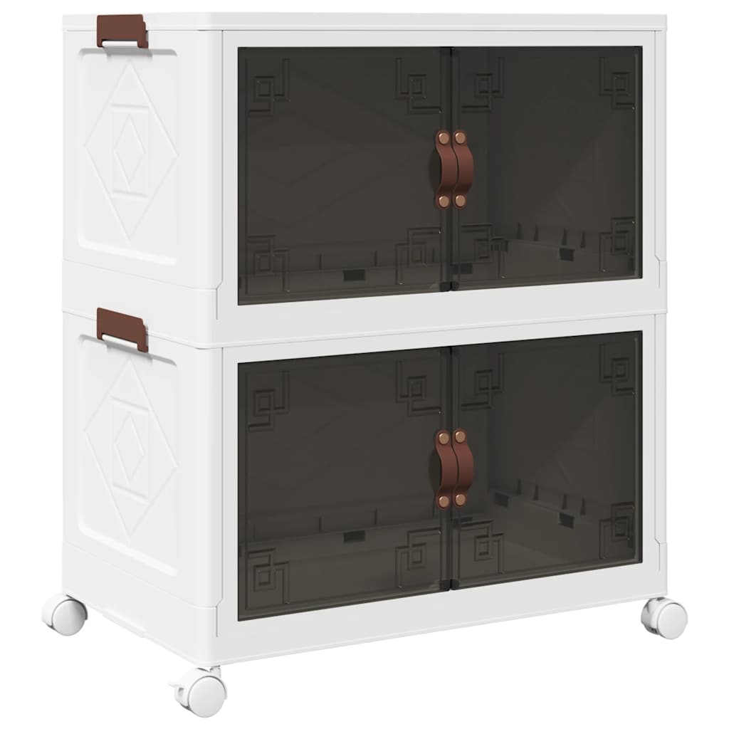 Vidaxx Aufbewahrungsbox stapelbar mit Rollen 2-lagig 75 l 64x40x76 cm