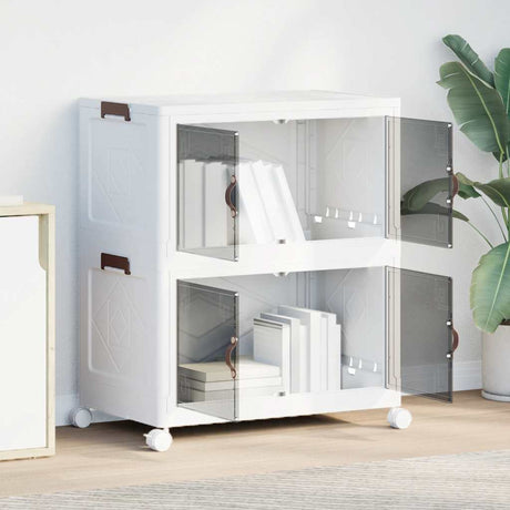 Vidaxx Aufbewahrungsbox stapelbar mit Rollen 2-lagig 75 l 64x40x76 cm