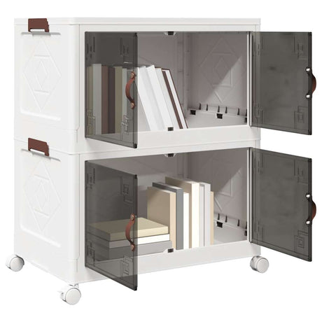 Vidaxx Aufbewahrungsbox stapelbar mit Rollen 2-lagig 75 l 64x40x76 cm