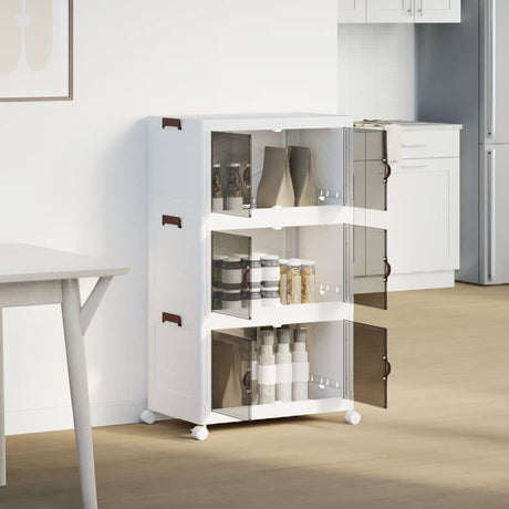 Vidaxx Aufbewahrungsbox stapelbar mit Rollen 3-lagig 75 l 64x39,5x110,5 cm