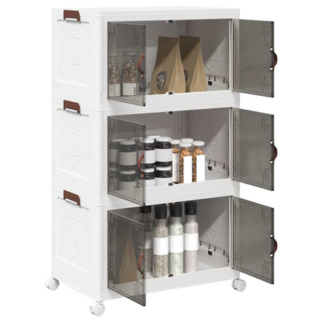 Vidaxx Aufbewahrungsbox stapelbar mit Rollen 3-lagig 75 l 64x39,5x110,5 cm