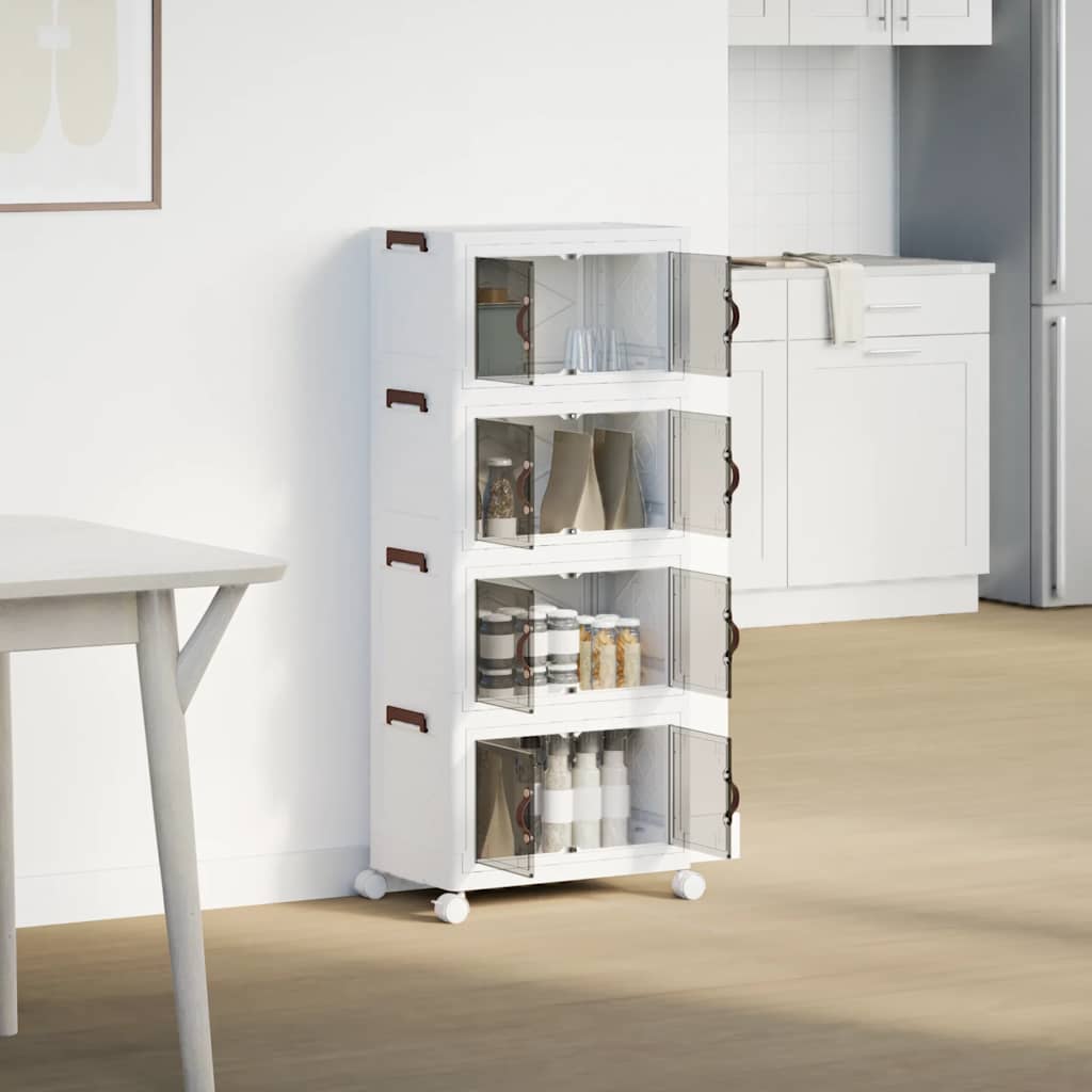 Vidaxx Aufbewahrungsbox stapelbar mit Rollen 4-lagig 28 l 48x29,5x112,5 cm