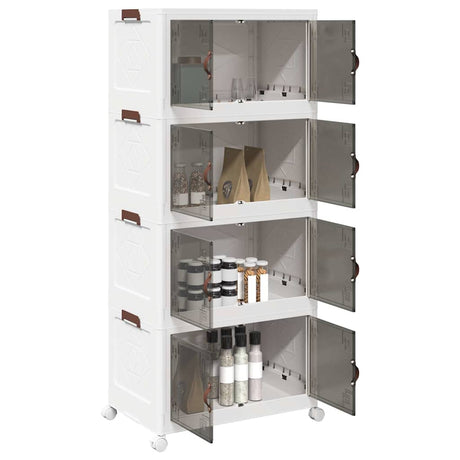 Vidaxx Aufbewahrungsbox stapelbar mit Rollen 4-lagig 75 l 64x40x141,5 cm