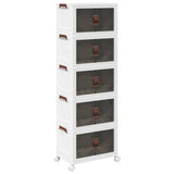 Vidaxx Aufbewahrungsbox stapelbar mit Rollen 5-lagig 28 l 48,5x29,5x139 cm