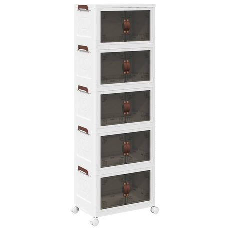 Vidaxx Aufbewahrungsbox stapelbar mit Rollen 5-lagig 28 l 48,5x29,5x139 cm