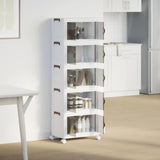 Vidaxx Aufbewahrungsbox stapelbar mit Rollen 5-lagig 28 l 48,5x29,5x139 cm