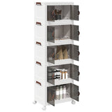 Vidaxx Aufbewahrungsbox stapelbar mit Rollen 5-lagig 28 l 48,5x29,5x139 cm