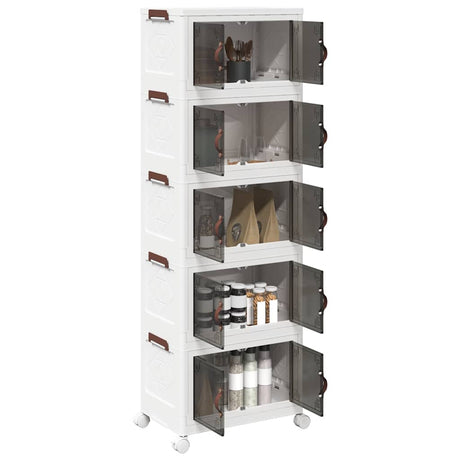 Vidaxx Aufbewahrungsbox stapelbar mit Rollen 5-lagig 28 l 48,5x29,5x139 cm