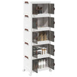 Vidaxx Aufbewahrungsbox stapelbar mit Rollen 5-lagig 28 l 48,5x29,5x139 cm