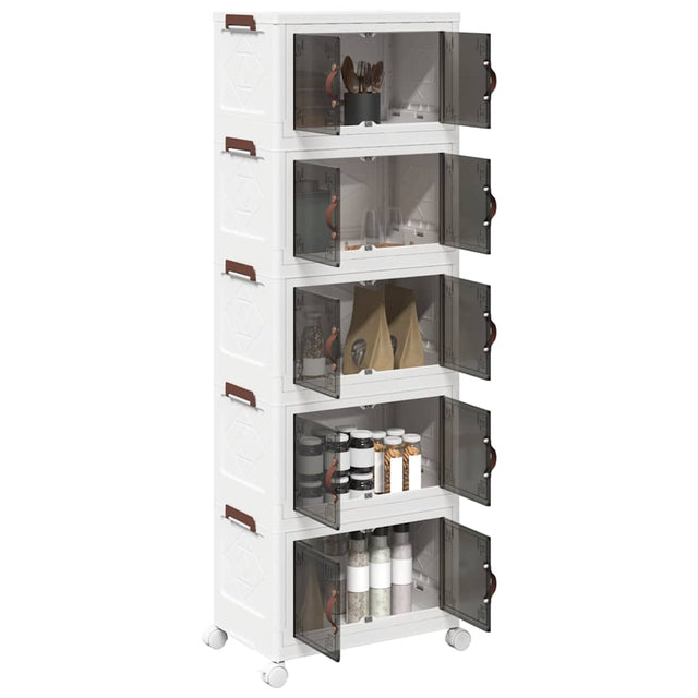 Vidaxx Aufbewahrungsbox stapelbar mit Rollen 5-lagig 28 l 48,5x29,5x139 cm