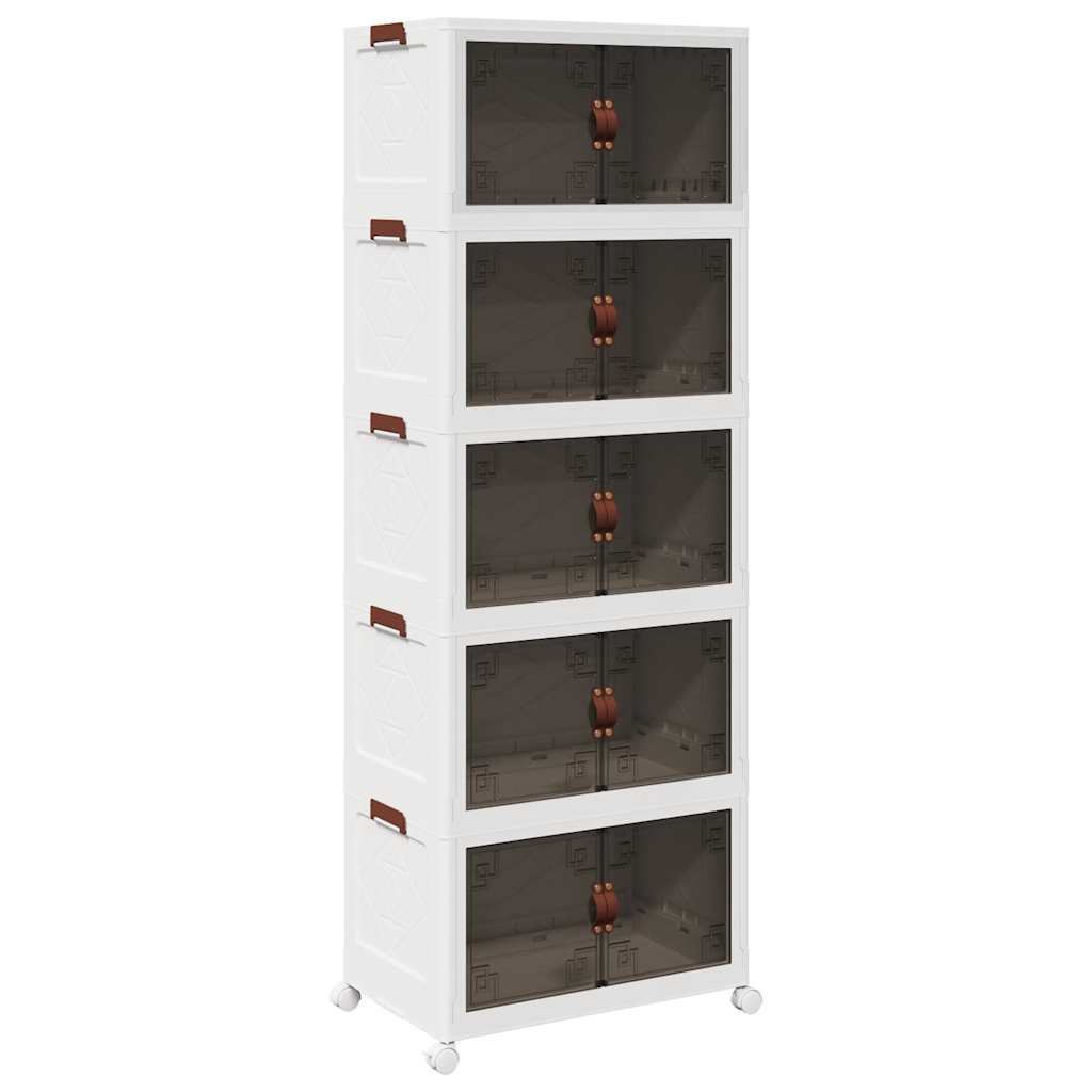 Vidaxx Aufbewahrungsbox stapelbar mit Rollen 5-lagig 75 l 64x40x179 cm