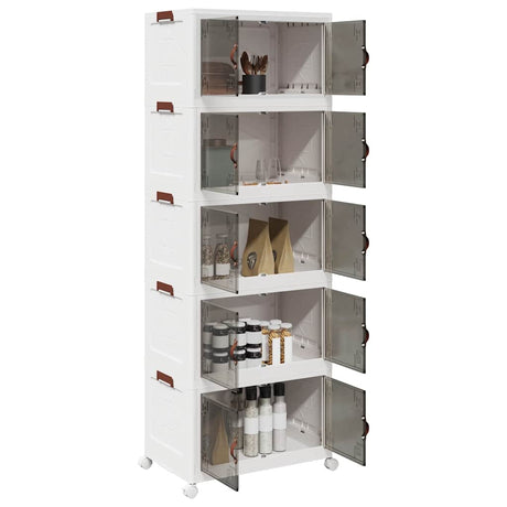 Vidaxx Aufbewahrungsbox stapelbar mit Rollen 5-lagig 75 l 64x40x179 cm