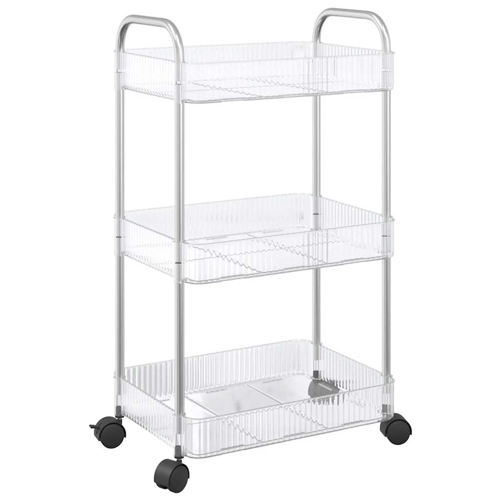 Vidaxx Aufbewahrungswagen 3-lagig 37x28x68 cm Acryl transparent