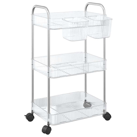 Vidaxx Aufbewahrungswagen 3-lagig 37x28x68 cm Acryl transparent