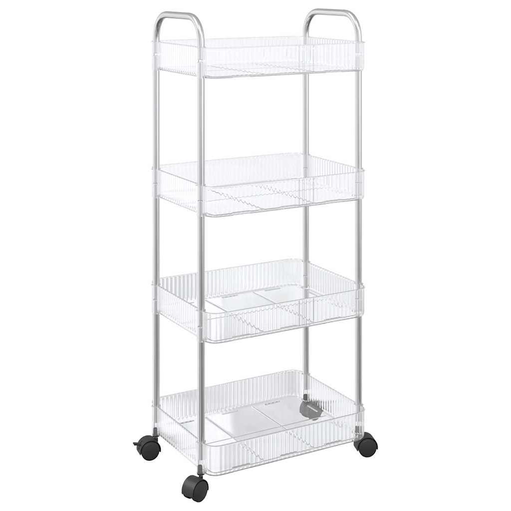 Vidaxx Aufbewahrungswagen 4-lagig 37x28x95 cm Acryl transparent