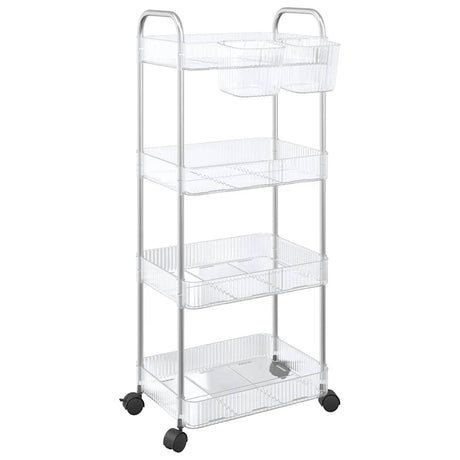 Vidaxx Aufbewahrungswagen 4-lagig 37x28x95 cm Acryl transparent
