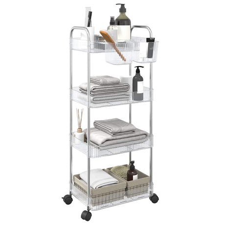 Vidaxx Aufbewahrungswagen 4-lagig 37x28x95 cm Acryl transparent