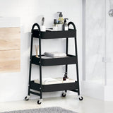 Vidaxx Aufbewahrungswagen 3-lagig 42x41,5x77 cm Stahl schwarz