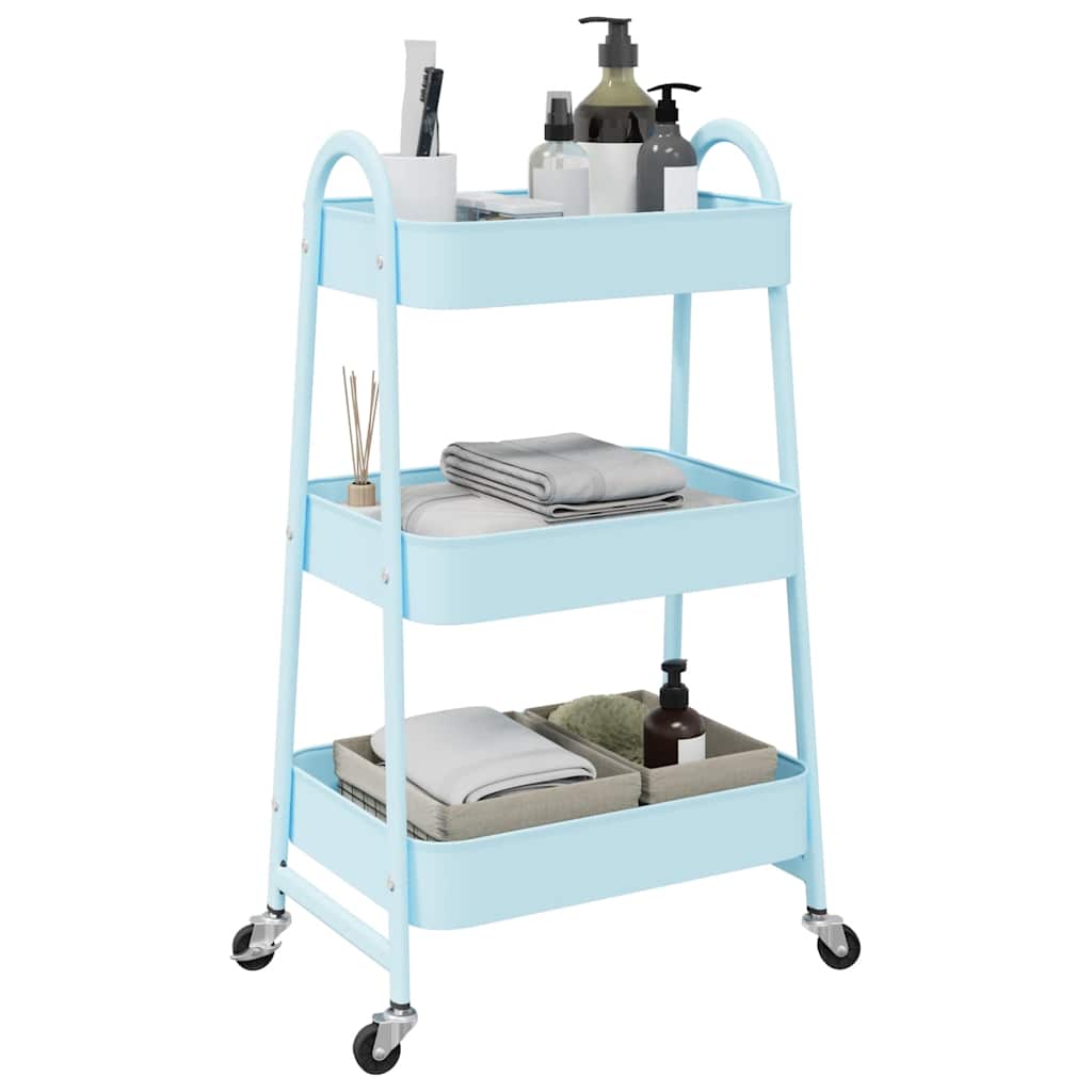 Vidaxx Aufbewahrungswagen 3-lagig 42x41,5x77 cm stahlblau