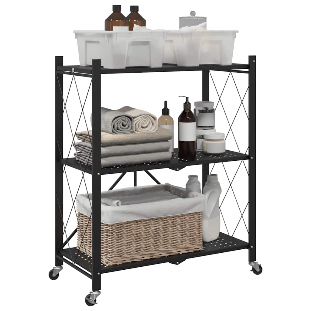Vidaxx Lagerregal auf Rollen 71x34x88 cm Stahl schwarz