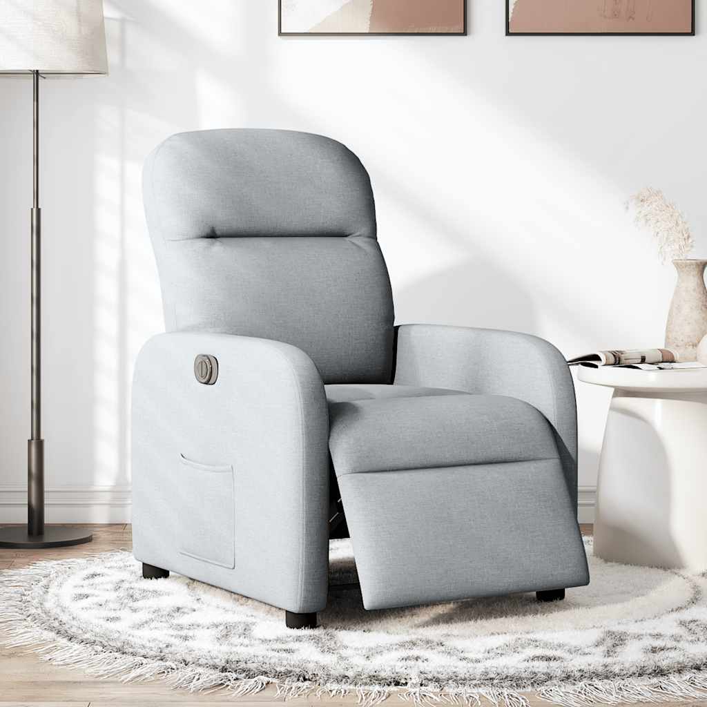 Vidaxl fauteuil elektrisch verstelbaar stof lichtgrijs